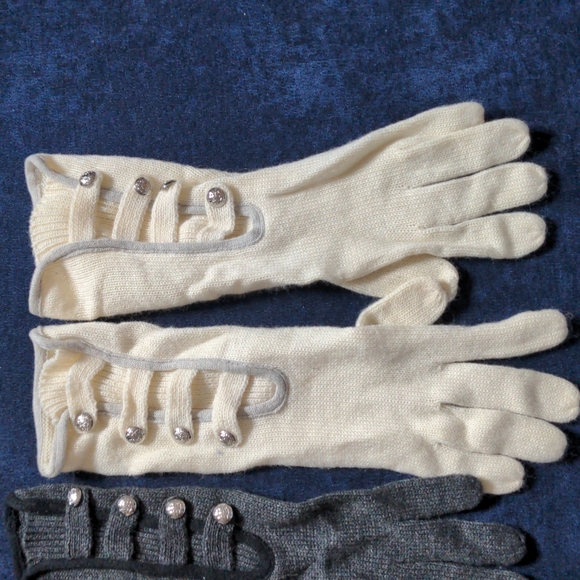 LAUREN Ralph Lauren Wool/Cashmere blend knit gloves, 3 pairs, black pair is NWT - Picture 3 of 8